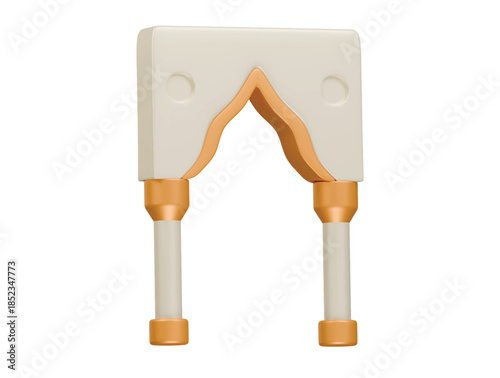 mosque gate icon 3d illustration render