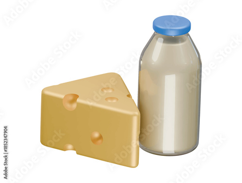 dairy product icon 3d illustration render