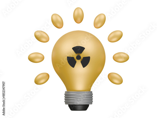 nuclear light icon 3d illustration render