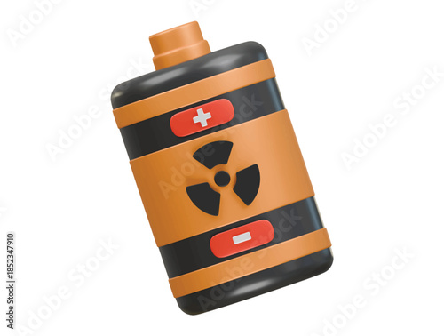 nuclear battery icon 3d illustration render