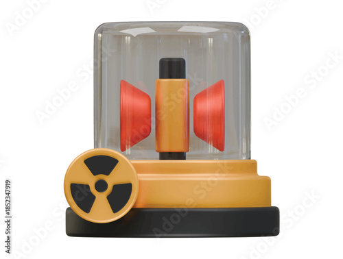 nuclear alarm icon 3d illustration render