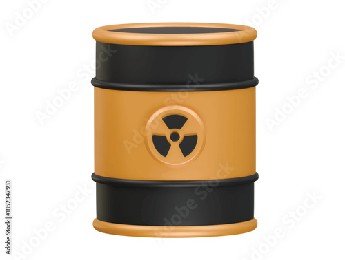 nuclear barrel icon 3d illustration render