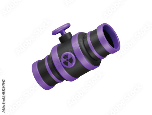 nuclear pipe icon 3d illustration render