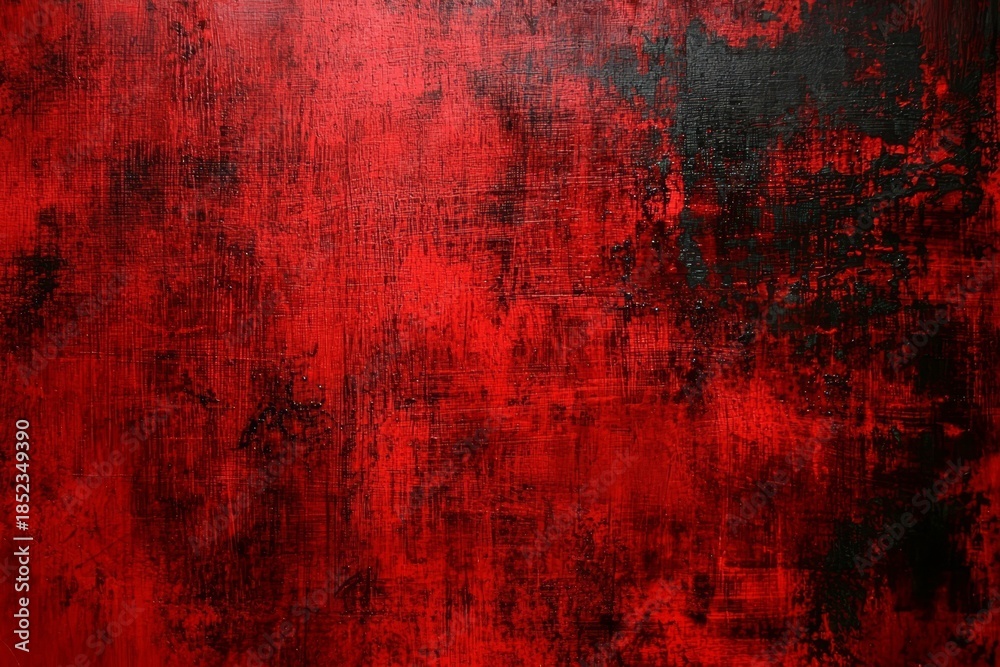 Fototapeta premium Scratched bright red paint creates a unique visual appeal.