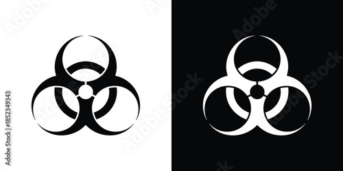 Biohazard Symbol. Black and White Signage. Infection Warning Illustration