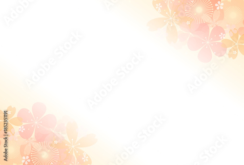 水彩風の和風背景イラスト