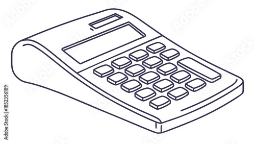 Modern payment terminal with keypad and display screen