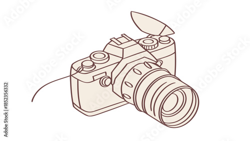 Vintage camera with knife on top creative photography concept