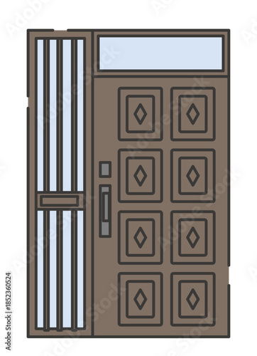 昭和風の古い住宅の玄関扉