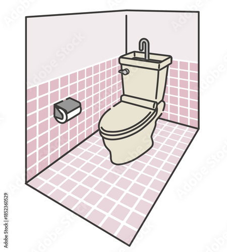 経年劣化が見られる住宅トイレの室内イメージ