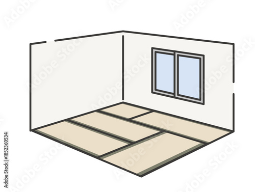 古い畳の和室のイラスト