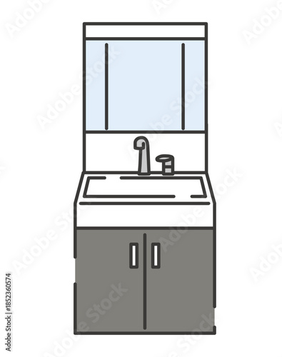 清潔感のある洗面台のイラスト