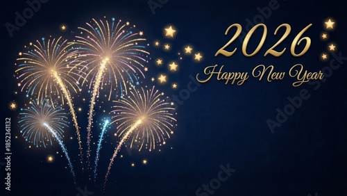 Celebration fireworks display for new year 2026 announcement