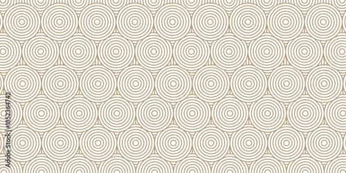Art deco arc seamless wave pattern with gold circle arch stripe line, fish scale, repeat lattice background, vector illustration.