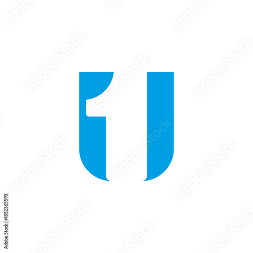A stylized blue letter 'U' with a white number '1' inside, set against a white background.
