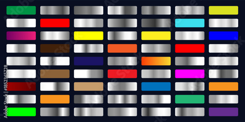 A large gradient set with metallic gray and silver colors, a modern and minimalist background collection. eps 10