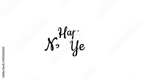 Happy New Year Handwritten Calligraphy Text Writing Animation, Green Screen