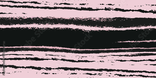 Abstract pink and black striped background with a textured brushstroke appearance