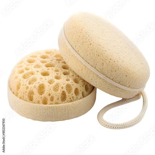 Natural Bath Sponges for Cleansing and Self-Care on transparent background