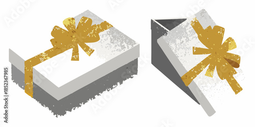 Two gift boxes with golden ribbons a delightful visual of celebration