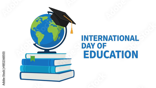 Celebrate International Day of Education with knowledge, learning, and global understanding - a symbol of wisdom and academic achievement