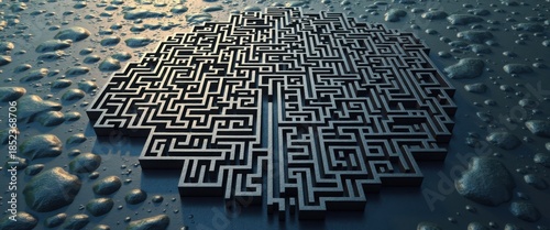 border outline and   sensual, brain, secure with leadership, three-dimensional
