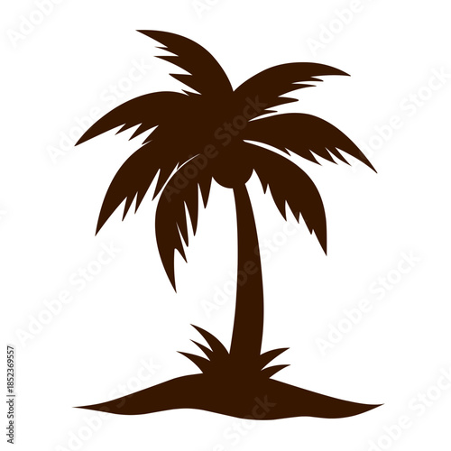 Coconut tree silhouette vector 