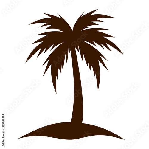 Coconut tree silhouette vector 