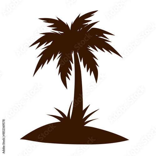 Coconut tree silhouette vector 