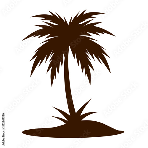 Coconut tree silhouette vector 