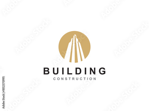 Simple building design and construction logos. Symbols for construction, apartments, and architects. Premium vector logo designs.