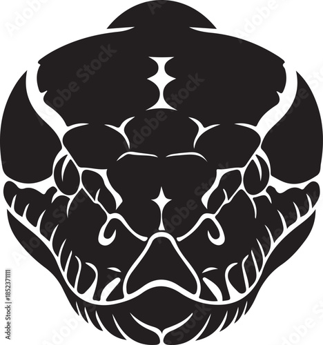 Black and white stylized snake head graphic design serpent reptile