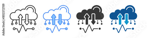 Cloud Traffic Icon Set Multiple Style Collection