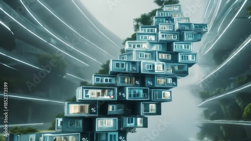 Visionary Urban Design: Stacked Residences Blending Nature and Future Architecture Landscape