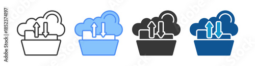 Cloud Storage Icon Set Multiple Style Collection