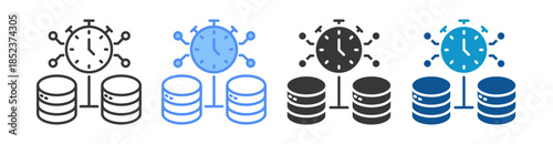 Latency Icon Set Multiple Style Collection