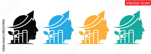 Colorful vector icons of business growth and innovation concepts,Graph and Chart icon set. Containing data, increase, growth, pie chart, data analytics, business, report and more.Solid vector icons.