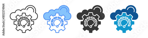 Throughput Icon Set Multiple Style Collection