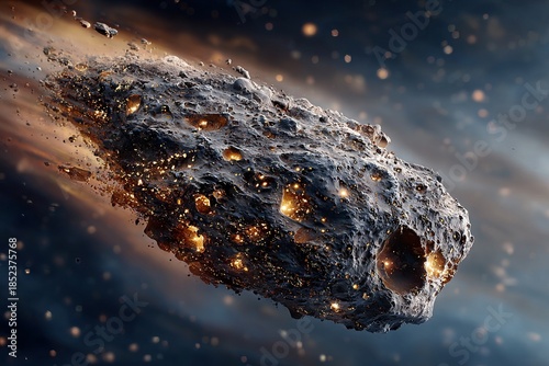 Cratered asteroid surface, highlighting space object analysis and planetary features, Cratered asteroid surface, highlighting space object analysis and planetary features.