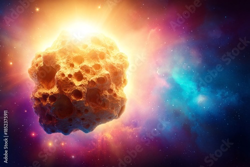 Cratered asteroid surface, highlighting space object analysis and planetary features, Cratered asteroid surface, highlighting space object analysis and planetary features.