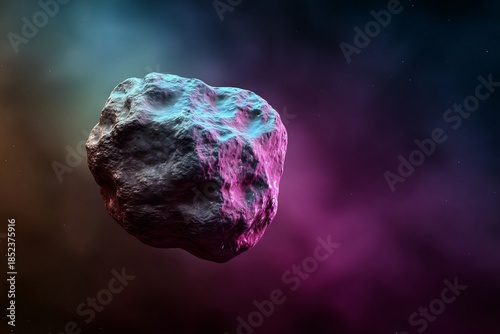 Cratered asteroid surface, highlighting space object analysis and planetary features, Cratered asteroid surface, highlighting space object analysis and planetary features.