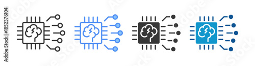 Machine Learning Icon Set Multiple Style Collection