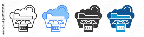 Data Encryption Icon Set Multiple Style Collection