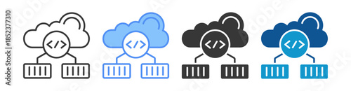 Containerization Icon Set Multiple Style Collection