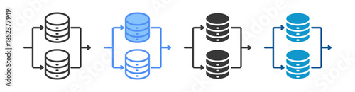Parallel Icon Set Multiple Style Collection