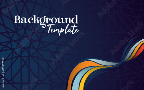 abstract curve pattern and wave on navy blue background. Futuristic point wave background vector.