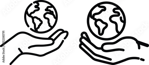 Save the planet symbol visual hands holding the world symbolizing environmental responsibility, global care, worldwide unity world environment