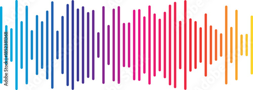 Colorful Audio Sound Wave Equalizer Background – Music Waveform Frequency, Radio Signal and Voice Visualization for Recording, Media and Modern Digital Design (Vector Illustration)