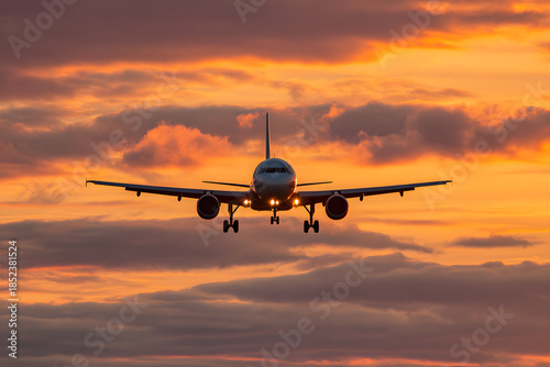 a large jetliner flying through a cloudy sky