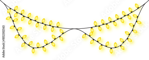 Bright Yellow Christmas Lights Garland